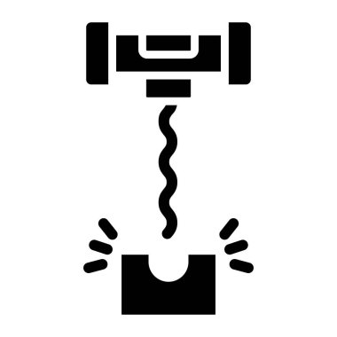 Tirbüşon Vektör Simgesi Tasarımı Çizimi