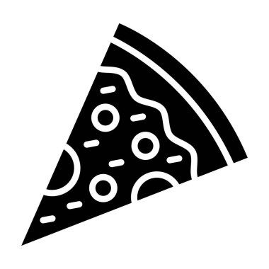 Pizza Dilimleyici Simgesi Tasarım İllüstrasyonu