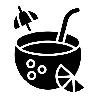 Hindistan cevizi Su Vektörü Simgesi Tasarım Çizimi