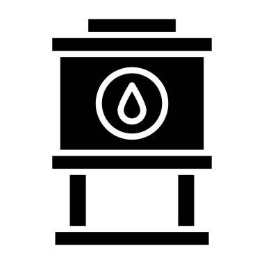 Su Tankı Vektör Simgesi Tasarımı Çizimi
