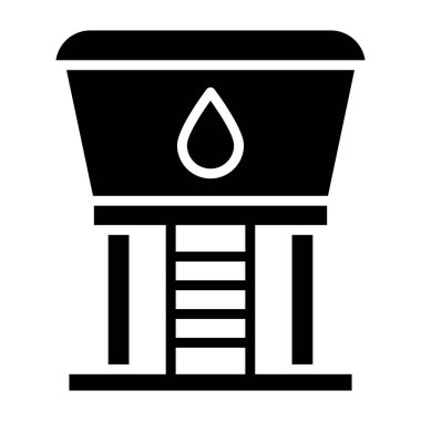 Su Kulesi Vektör Simgesi Tasarım Çizimi