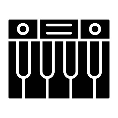 Piyano Vektörü Simgesi Tasarım İllüstrasyonu