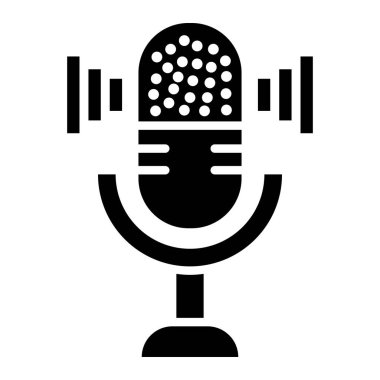 Mikrofon Vektör Simgesi Tasarım İllüstrasyonu
