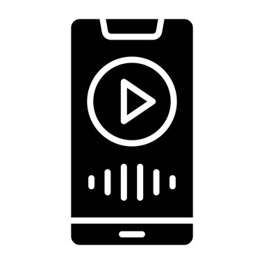 Müzik Uygulaması Vektör Simgesi Tasarım İllüstrasyonu