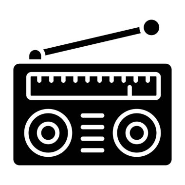 Radyo Vektörü Simgesi Tasarım İllüstrasyonu