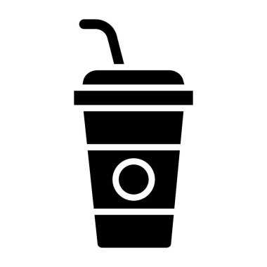 Soğuk içecek Vektör Simgesi Tasarım Çizimi