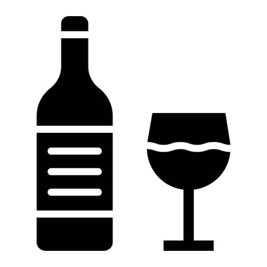 Alkolik İçecek Vektör Simgesi Tasarımı