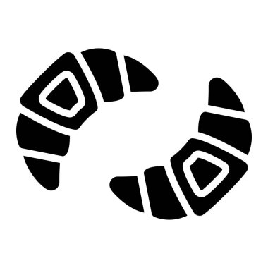 Kruvasan Vektör Simgesi Tasarım İllüstrasyonu