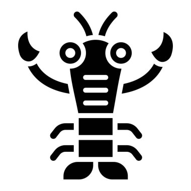 Istakoz Vektör Simgesi Tasarım İllüstrasyonu