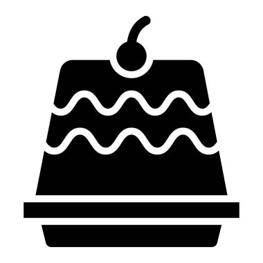 Pudding Vektör Simgesi Tasarım Çizimi