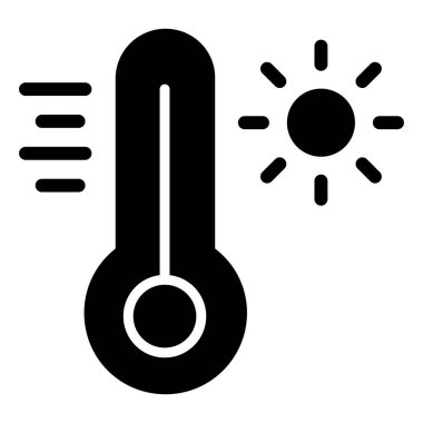 Sıcaklık Vektörü Simgesi Tasarım İllüstrasyonu