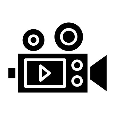 Kamera kaydı Vektör Simgesi Tasarım İllüstrasyonu