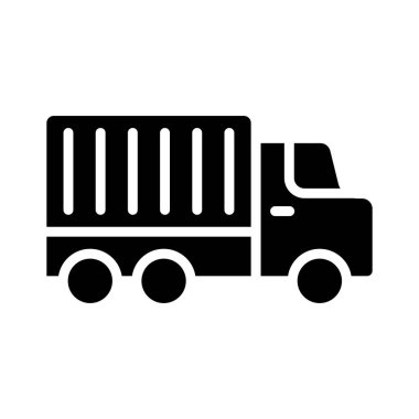 Teslimat Kamyonu Vektör Simgesi Tasarımı İllüstrasyonu