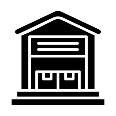 Depo Vektörü Simgesi Tasarım İllüstrasyonu