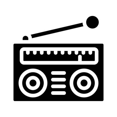 Radyo Vektörü Simgesi Tasarım İllüstrasyonu