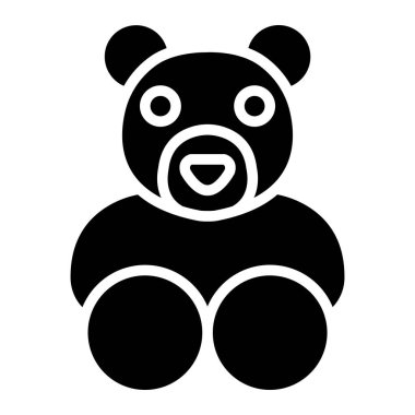 Ayı Vektörü Simgesi Tasarım İllüstrasyonu