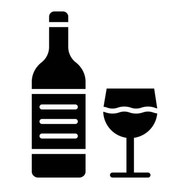 Şampanya Vektörü Simgesi Tasarım İllüstrasyonu