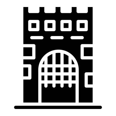 Ortaçağ Kapı Vektör Simgesi Tasarım İllüstrasyonu