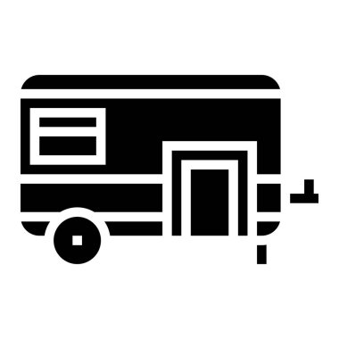 Seyahat karavanı Vektör Simgesi Tasarım İllüstrasyonu