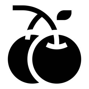 Kiraz Vektörü Simgesi Tasarım İllüstrasyonu