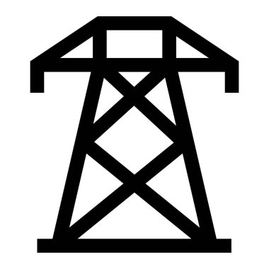 Elektrik Kulesi Vektör Simgesi Tasarım Çizimi