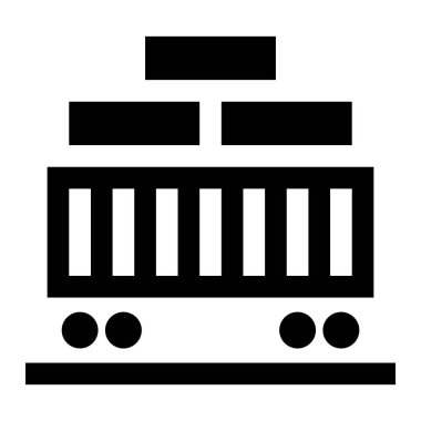 Kargo Treni Vektör Simgesi Tasarım İllüstrasyonu