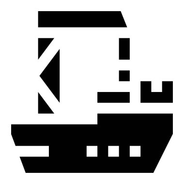 Kargo gemisi Vektör Simgesi Tasarım İllüstrasyonu