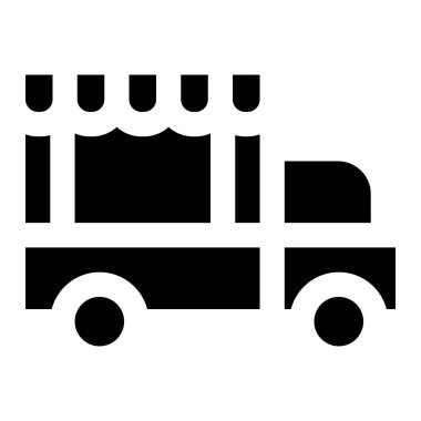 Yiyecek Kamyonu Vektör Simgesi Tasarım Çizimi