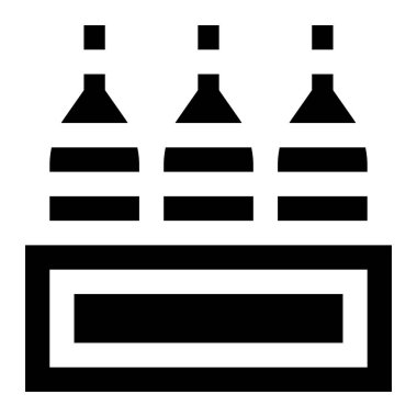 Şarap Kutusu Vektör Simgesi Tasarım İllüstrasyonu