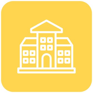 Okul Vektörü Simgesi Tasarım İllüstrasyonu