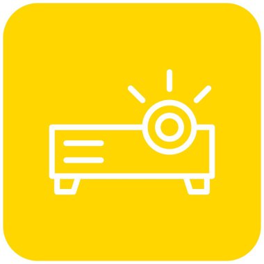 Projektör Vektör Simgesi Tasarım İllüstrasyonu