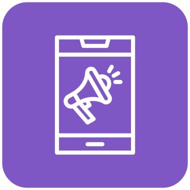 Mobil Pazarlama Vektörü Simgesi Tasarım İllüstrasyonu