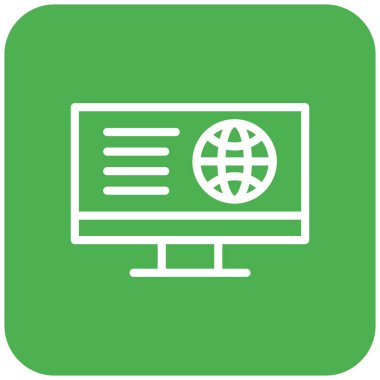 Çevrimiçi İş Vektörü Simgesi Tasarım İllüstrasyonu