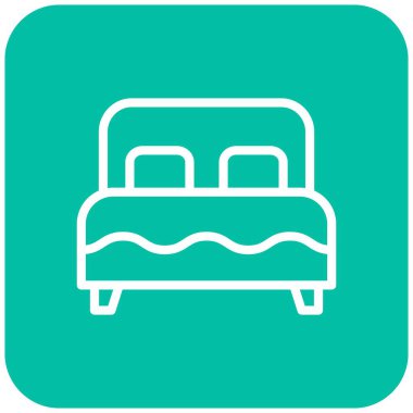 Çift yatak Vektör Simgesi Tasarım Çizimi