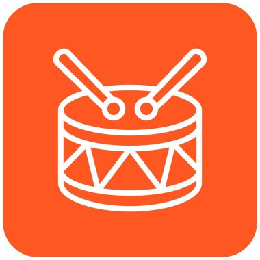 Davul Vektörü Simgesi Tasarım İllüstrasyonu