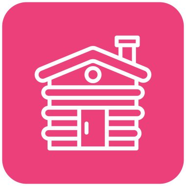 Kabin Vektörü Simgesi Tasarım İllüstrasyonu