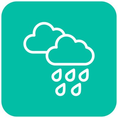 Yağmur Vektörü Simgesi Tasarım Çizimi