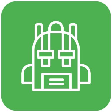 Bagpack Vektör Simgesi Tasarım İllüstrasyonu