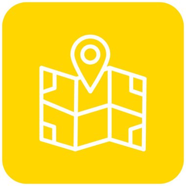 Harita Vektörü Simgesi Tasarım İllüstrasyonu