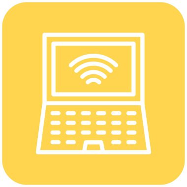 Laptop Vektör Simgesi Tasarım Çizimi