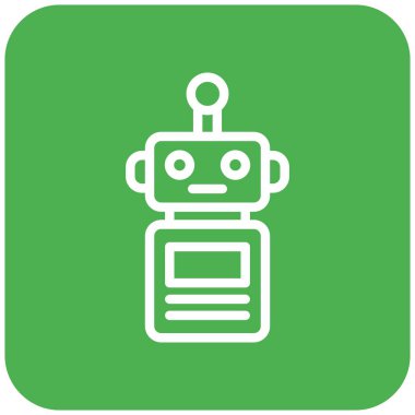Robot Vektör Simgesi Tasarım Çizimi