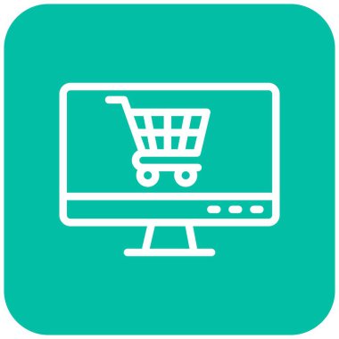 Çevrimiçi alışveriş vektörü Simge Tasarım İllüstrasyonu