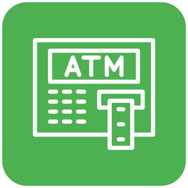 ATM Makinesi Vektör Simgesi Tasarım İllüstrasyonu