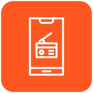 Radyo Vektörü Simgesi Tasarım İllüstrasyonu