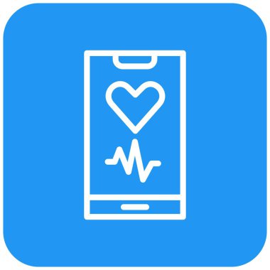 Kalp Hızı Vektör Simgesi Tasarım Çizimi