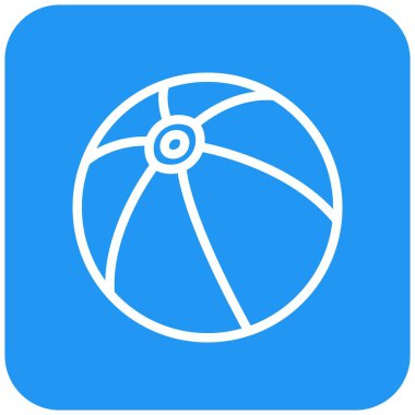 Plaj Topu Vektör Simgesi Tasarım Çizimi