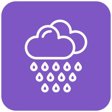 Yağmur Vektörü Simgesi Tasarım Çizimi