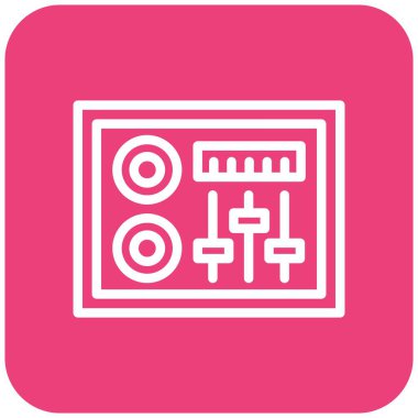 Dj Karıştırıcı Vektör Simgesi Tasarım İllüstrasyonu