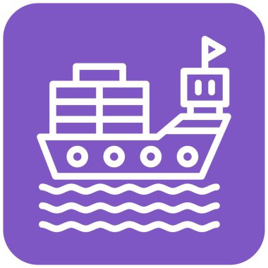 Kargo gemisi Vektör Simgesi Tasarım İllüstrasyonu