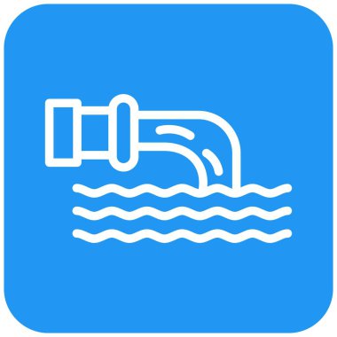 Atık Su Vektörü Simgesi Tasarım Çizimi